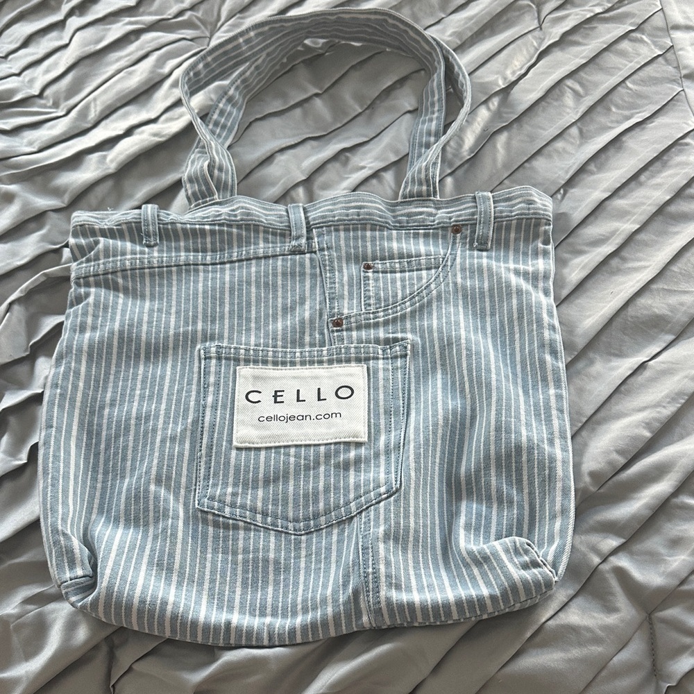 Cello Blue Striped Women's Tote Bag